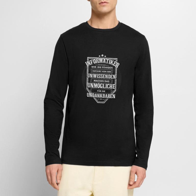 Nerd IT Geek Informatiker Programmierer Geschenk Männer Premium Bio Langarmshirt