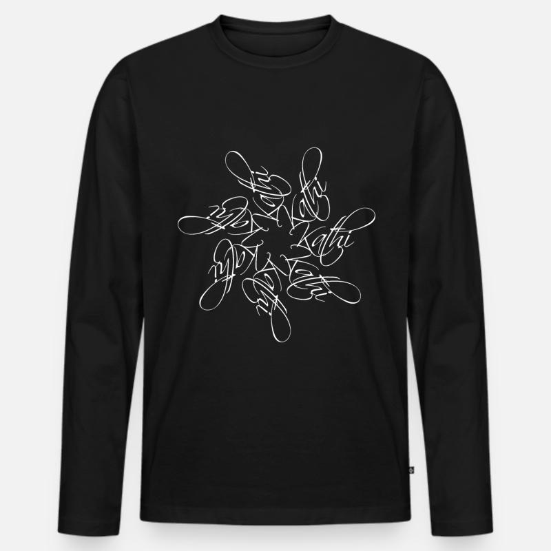 Kathi Name Namensmandala - Männer Premium Bio Langarmshirt - Schwarz
