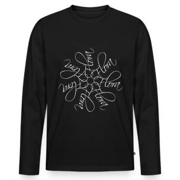 Nom de la flore Mandala - T-shirt manches longues Premium bio Homme - noir - Devant - Nico (187cm)