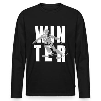 Winter Skiers - Men's Premium Organic Long Sleeve Shirt - black - Front - Nico (187cm)