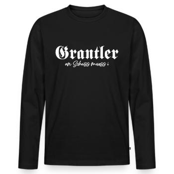 Grantler An Scheiss Muass I Grantln Bayern - Männer Premium Bio Langarmshirt - Schwarz - Vorne - Nico (187cm)