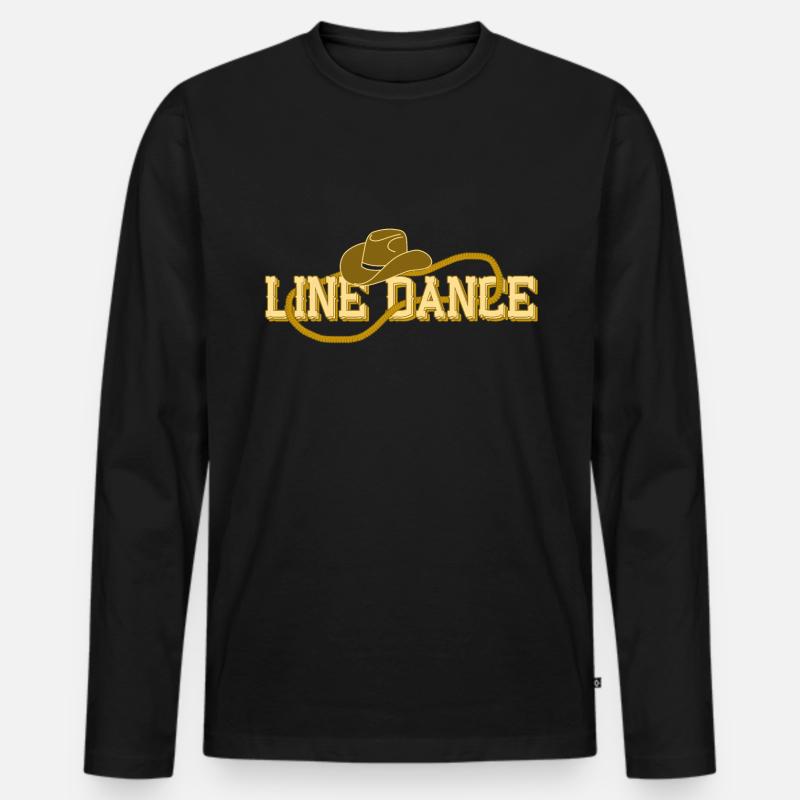 Line Dance - Männer Premium Bio Langarmshirt - Schwarz