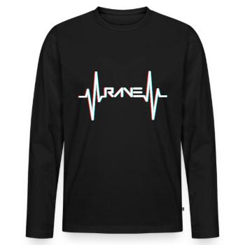 RAVE Heartbeat Raver EDM - T-shirt manches longues Premium bio Homme - noir - Devant - Nico (187cm)