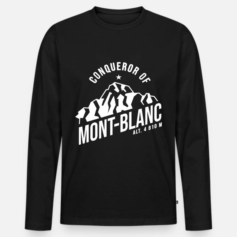 Bezwinger des Mont Blanc - Männer Premium Bio Langarmshirt - Schwarz