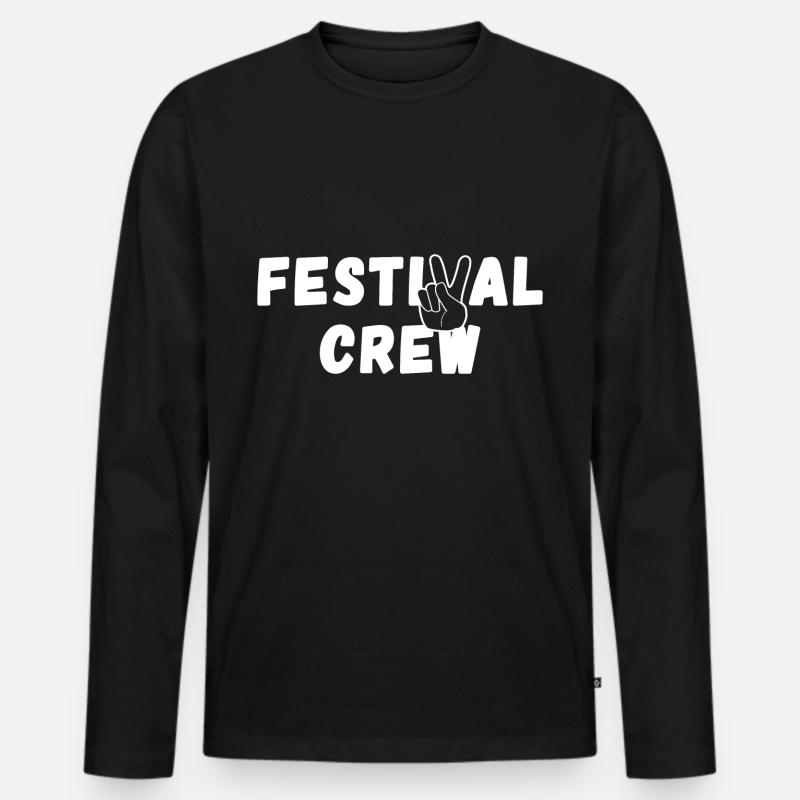 FESTIVAL CREW - Männer Premium Bio Langarmshirt - Schwarz
