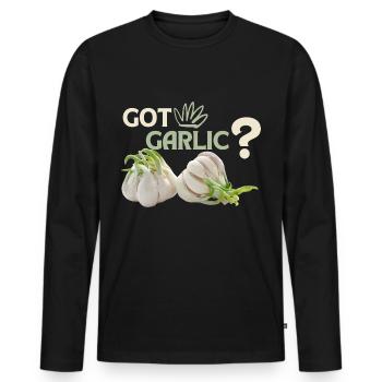 Ail, drôle de Spuch, Got-Garlic - T-shirt manches longues Premium bio Homme - noir - Devant - Nico (187cm)