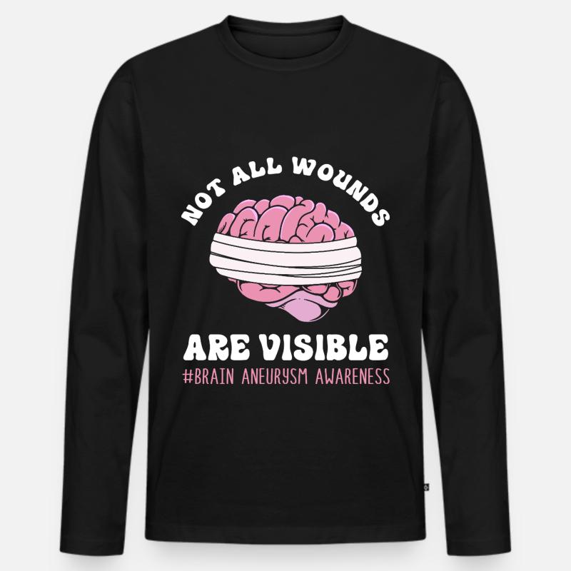 Gehirn Aneurysma - Männer Premium Bio Langarmshirt - Schwarz