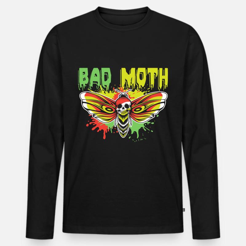 Bad Moth - Männer Premium Bio Langarmshirt - Schwarz