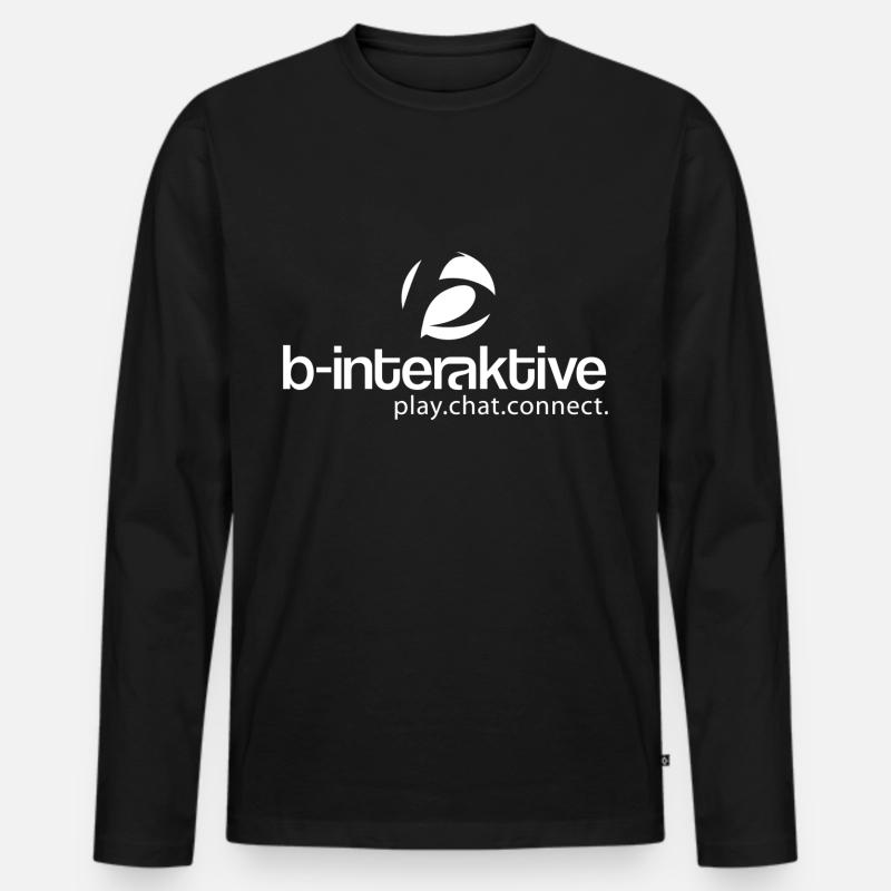 b-interaktive Logo - Männer Premium Bio Langarmshirt - Schwarz