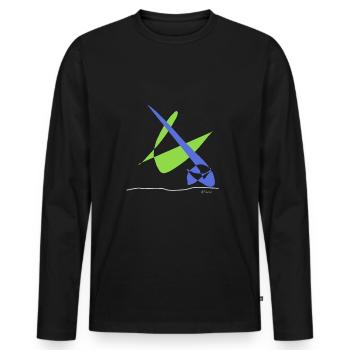 Couleur de la ligne - T-shirt manches longues Premium bio Homme - noir - Devant - Nico (187cm)