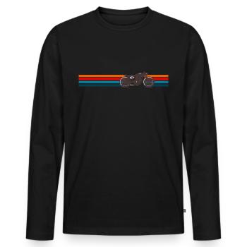 Motocyclette Café Racer Design rétro - T-shirt manches longues Premium bio Homme - noir - Devant - Nico (187cm)