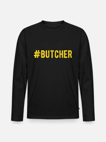 Butcher - butcher - Men's Premium Organic Long Sleeve Shirt - black