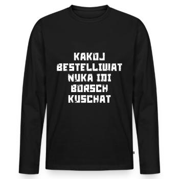 russes femmes hommes meme russe drôle - T-shirt manches longues Premium bio Homme - noir - Devant - Nico (187cm)