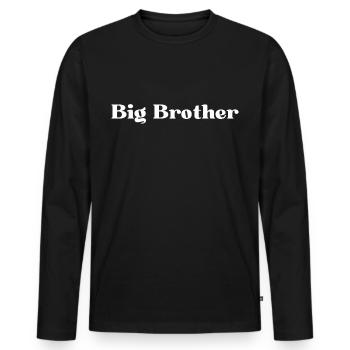 BIG BRO. BIG BROTHER - Men's Premium Organic Long Sleeve Shirt - black - Front - Nico (187cm)