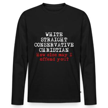 Christian Christianity Religion - Men's Premium Organic Long Sleeve Shirt - black - Front - Nico (187cm)