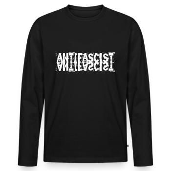 Anti-Fascist Anti-Fascist Freedom Fighter - Men's Premium Organic Long Sleeve Shirt - black - Front - Nico (187cm)