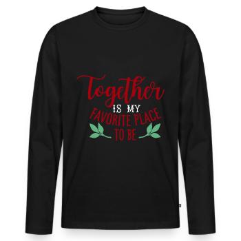 Ensemble est mon endroit préféré pour être un cadeau - T-shirt manches longues Premium bio Homme - noir - Devant - Nico (187cm)