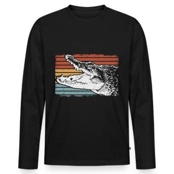 Crocodile Lizard Reptiles Gift Idea - Men's Premium Organic Long Sleeve Shirt - black - Front - Nico (187cm)