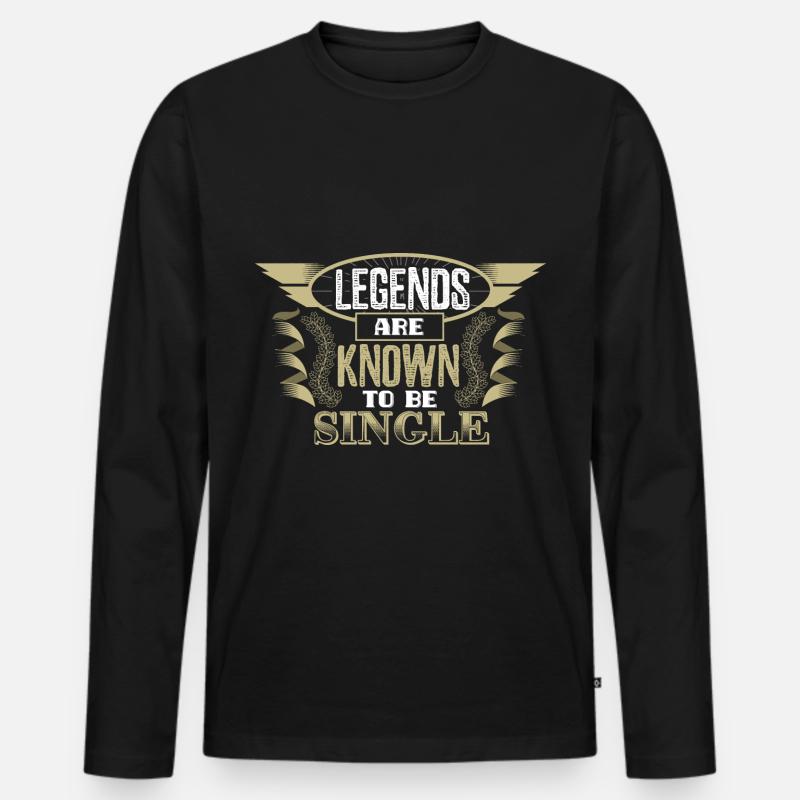 Single Solo Beziehung - Männer Premium Bio Langarmshirt - Schwarz