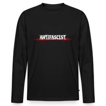Antifascist Antifascista - Men's Premium Organic Long Sleeve Shirt - black - Front - Nico (187cm)