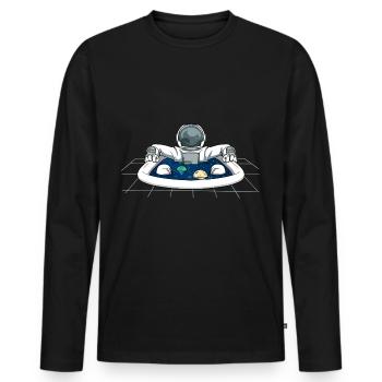 Astronaut Badewanne Planeten Vollbad - Männer Premium Bio Langarmshirt - Schwarz - Vorne - Nico (187cm)