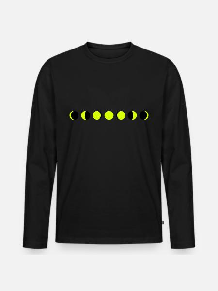 Mond, Mondphasen - Männer Premium Bio Langarmshirt - Schwarz