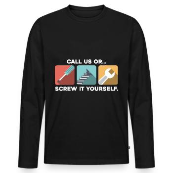 Handwerker - Männer Premium Bio Langarmshirt - Schwarz - Vorne - Nico (187cm)