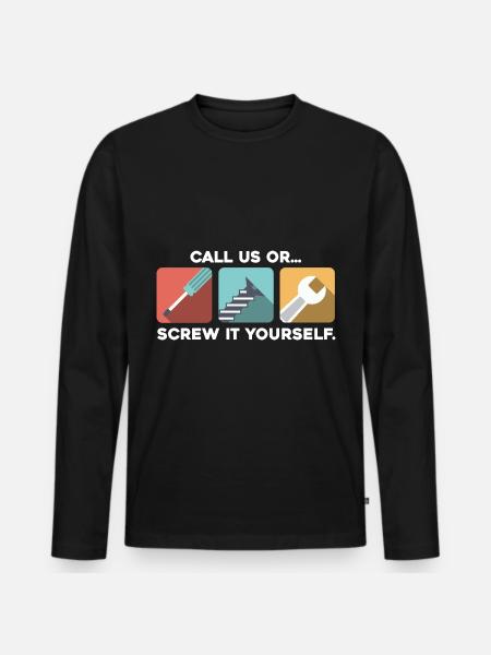 Handwerker - Männer Premium Bio Langarmshirt - Schwarz