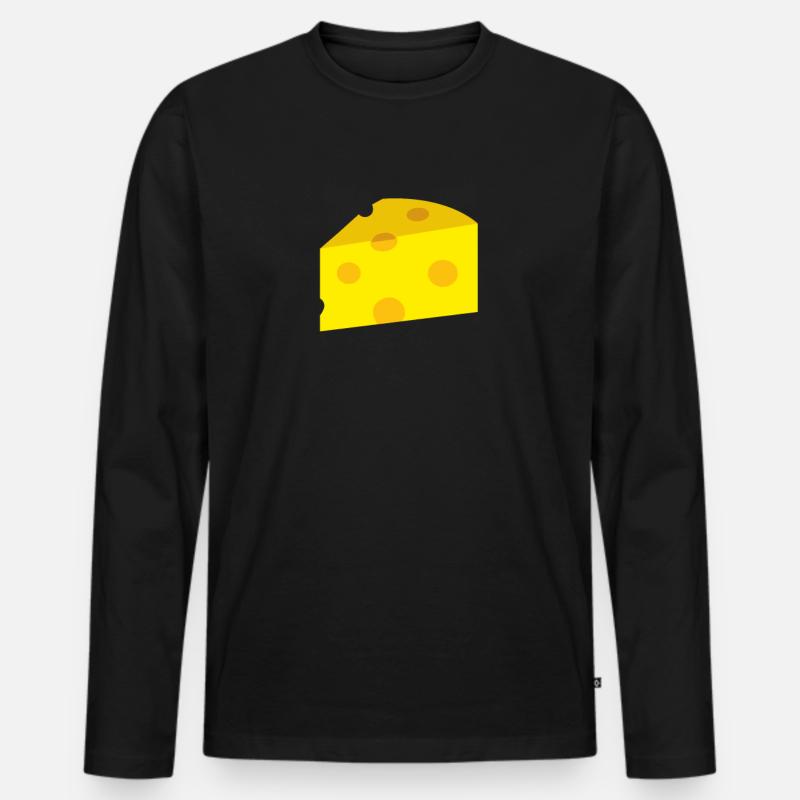 Käse - Männer Premium Bio Langarmshirt - Schwarz