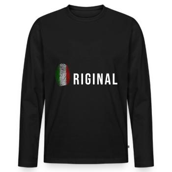Italy original italy - Men's Premium Organic Long Sleeve Shirt - black - Front - Nico (187cm)