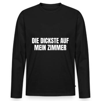 Die Dickste auf mein Zimmer Malle Partyshirt - Männer Premium Bio Langarmshirt - Schwarz - Vorne - Nico (187cm)