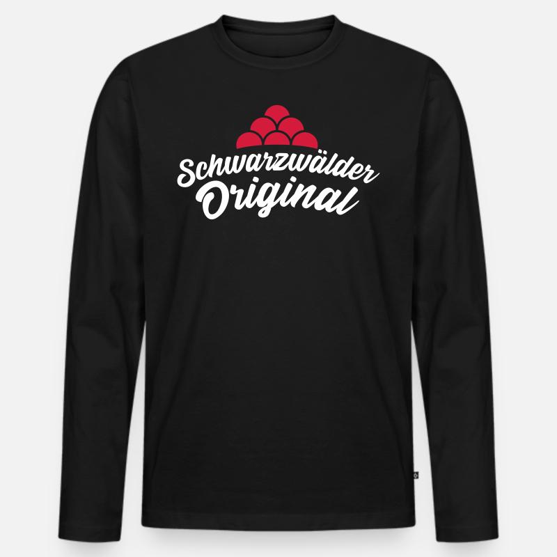 Schwarzwälder Original - Männer Premium Bio Langarmshirt - Schwarz
