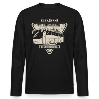 Lustiges Reisebusfahrer Busfahrer Geschenk - Männer Premium Bio Langarmshirt - Schwarz - Vorne - Nico (187cm)