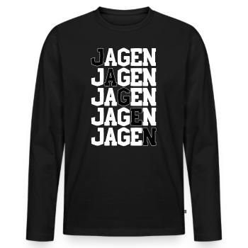 Jagen Jagd Jäger - Männer Premium Bio Langarmshirt - Schwarz - Vorne - Nico (187cm)
