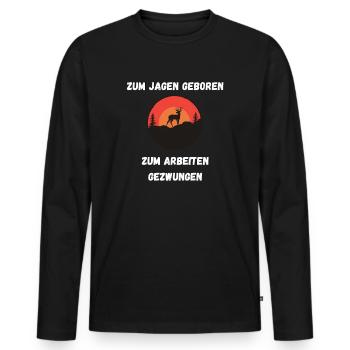 Jagen Jagd Jäger - Männer Premium Bio Langarmshirt - Schwarz - Vorne - Nico (187cm)