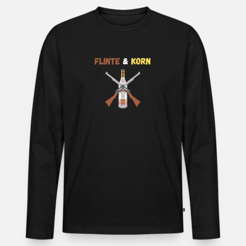 Jäger Flinte Korn - Männer Premium Bio Langarmshirt - Schwarz