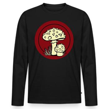 Fliegenpilz Pilzsammler giftig Waldläufer - Männer Premium Bio Langarmshirt - Schwarz - Vorne - Nico (187cm)
