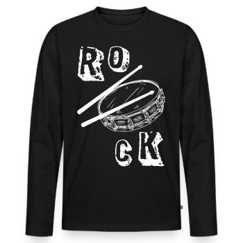 Musique - ROCK - Batterie - Batterie - Percussion - T-shirt manches longues Premium bio Homme - noir - Devant - Nico (187cm)