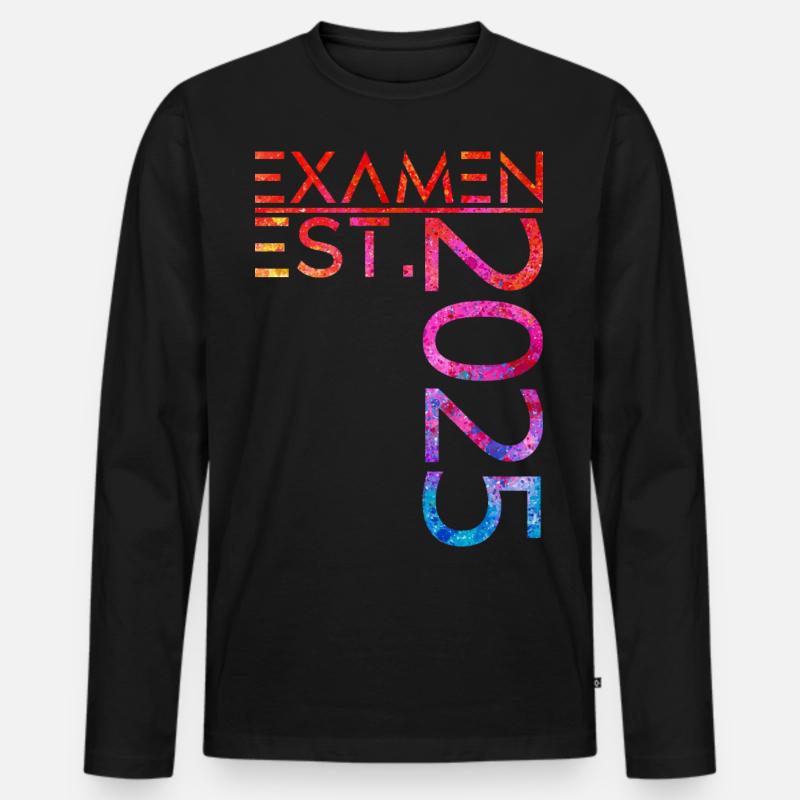 Examen EST. 2025 - Männer Premium Bio Langarmshirt - Schwarz