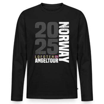 Lofoten Norwegen Angeltour 2025 - Männer Premium Bio Langarmshirt - Schwarz - Vorne - Nico (187cm)