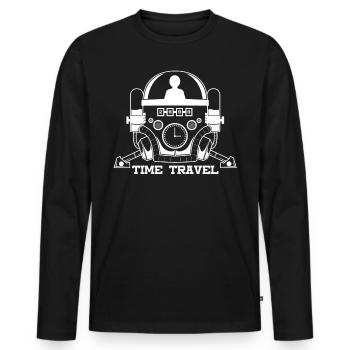 time travel - Men's Premium Organic Long Sleeve Shirt - black - Front - Nico (187cm)