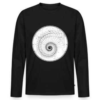 spirale mathématique - T-shirt manches longues Premium bio Homme - noir - Devant - Nico (187cm)