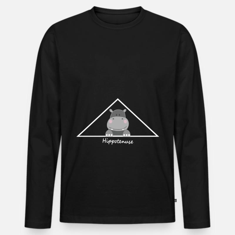 Dreieck mit Hippotenuse - Männer Premium Bio Langarmshirt - Schwarz