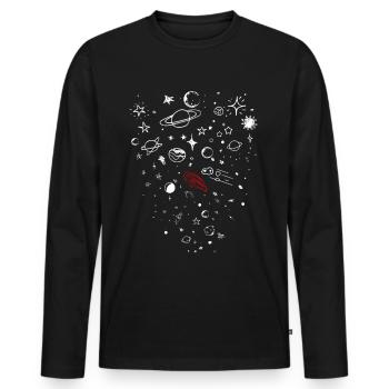 shoots tesla into space - Men's Premium Organic Long Sleeve Shirt - black - Front - Nico (187cm)