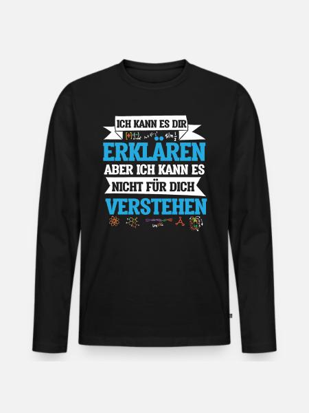 Physik Mathe Lehrerin Geburtstag Weihnachten Idee - Männer Premium Bio Langarmshirt - Schwarz