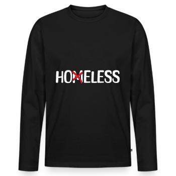 Hoeless Homeless drôle de dicton - T-shirt manches longues Premium bio Homme - noir - Devant - Nico (187cm)