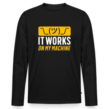 Ascii Coder CSS HTML Nerd Geek Programmer - Men's Premium Organic Long Sleeve Shirt - black - Front - Nico (187cm)