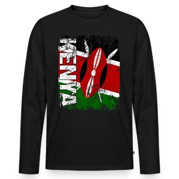 Kenya - Männer Premium Bio Langarmshirt - Schwarz - Vorne - Nico (187cm)