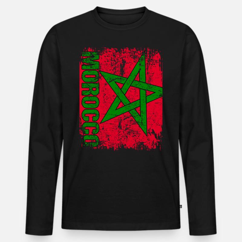 Morocco - Männer Premium Bio Langarmshirt - Schwarz