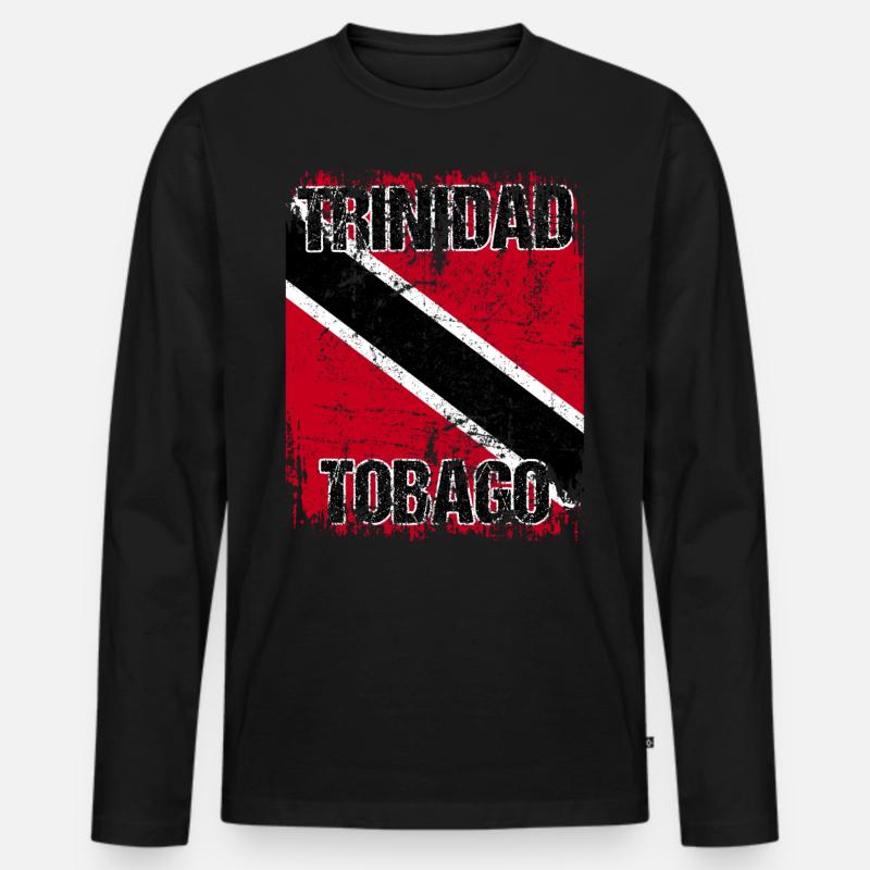 Trinidad Tobago - Männer Premium Bio Langarmshirt - Schwarz